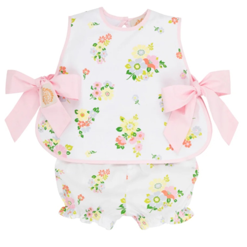 Beaufort Bonnet TBBC Talbott Tie Side Set - Biltmore Blooms - Pink - RARE - HTF